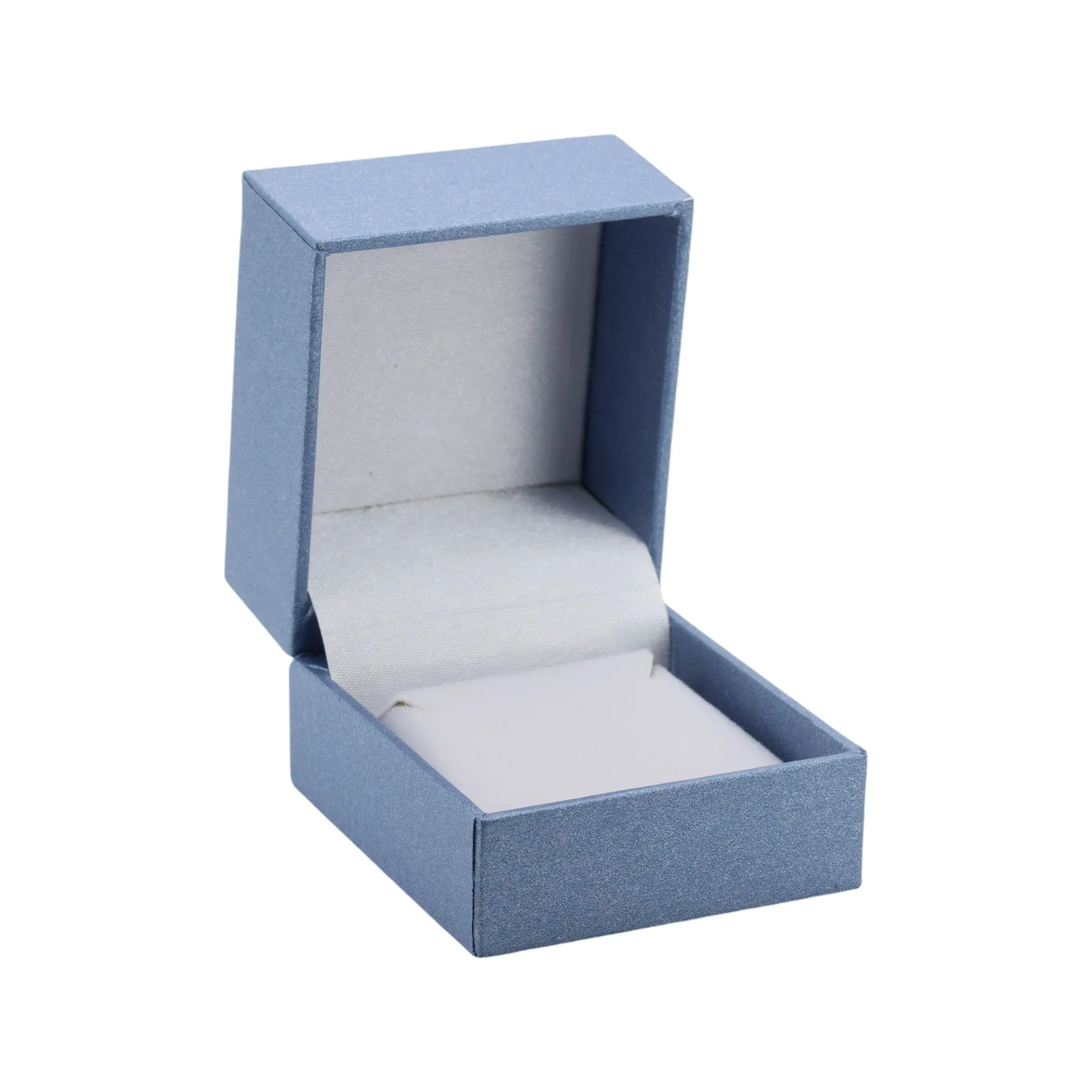 🆕📦 Leatherette Box for Earring / Pendant. Inner Satin Lid & Flock Base (Sky Blue Outer, White Inner)