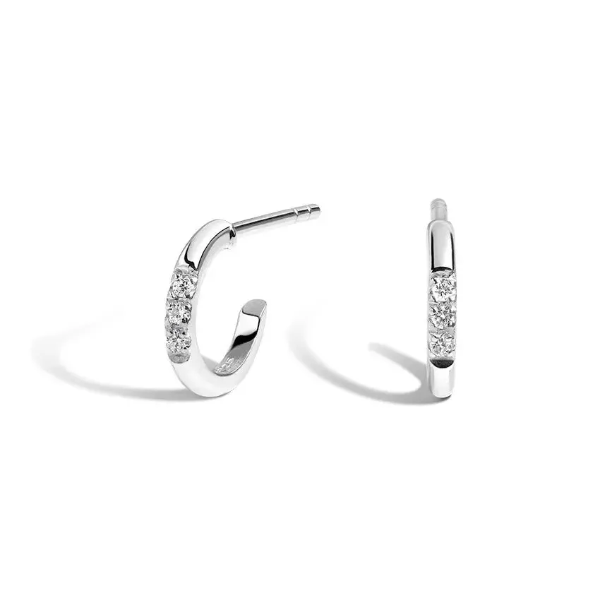 0.04CTW Petite Diamond Huggie Earrings