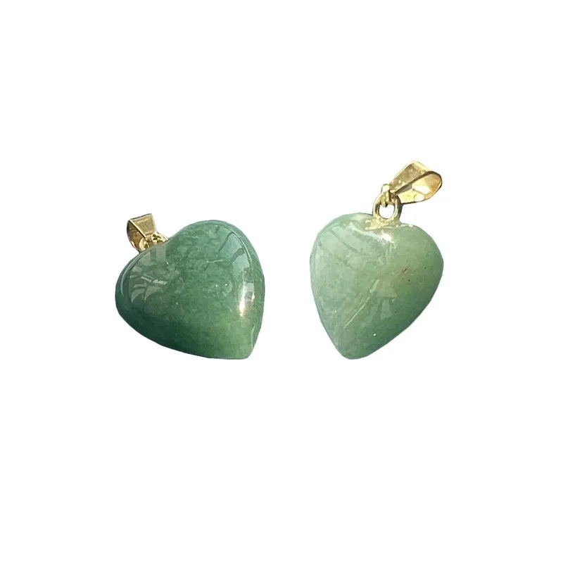 1 Piece 15mm Natural Stone Heart Shape Pendant