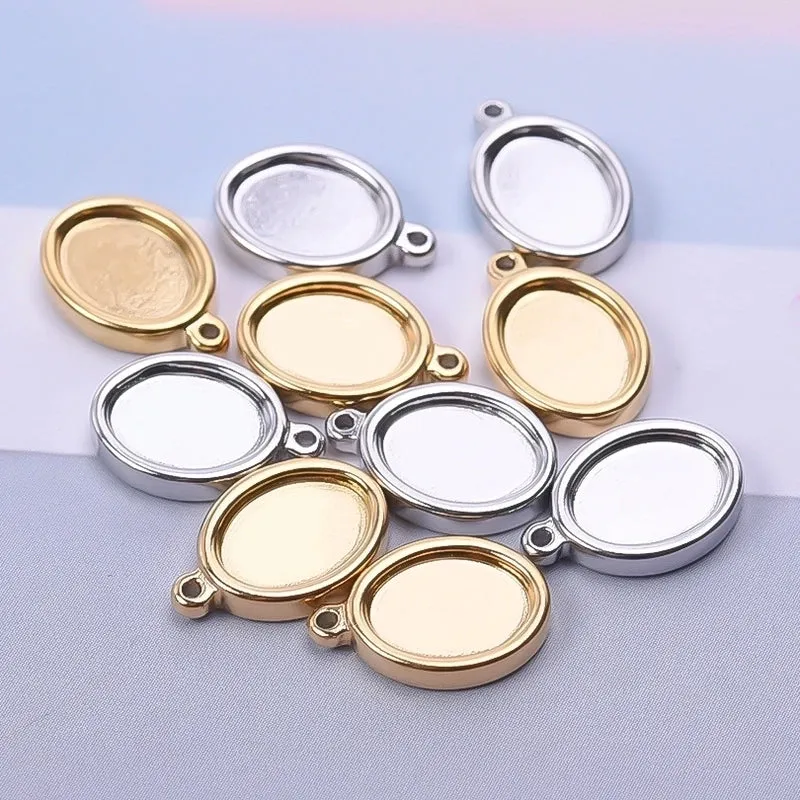 1 Piece 8*12mm 304 Stainless Steel Geometric Pendant