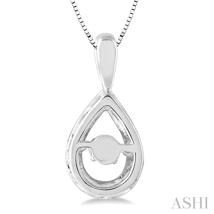 1/3 Ctw Diamond Emotion Pendant in 14K White Gold with Chain