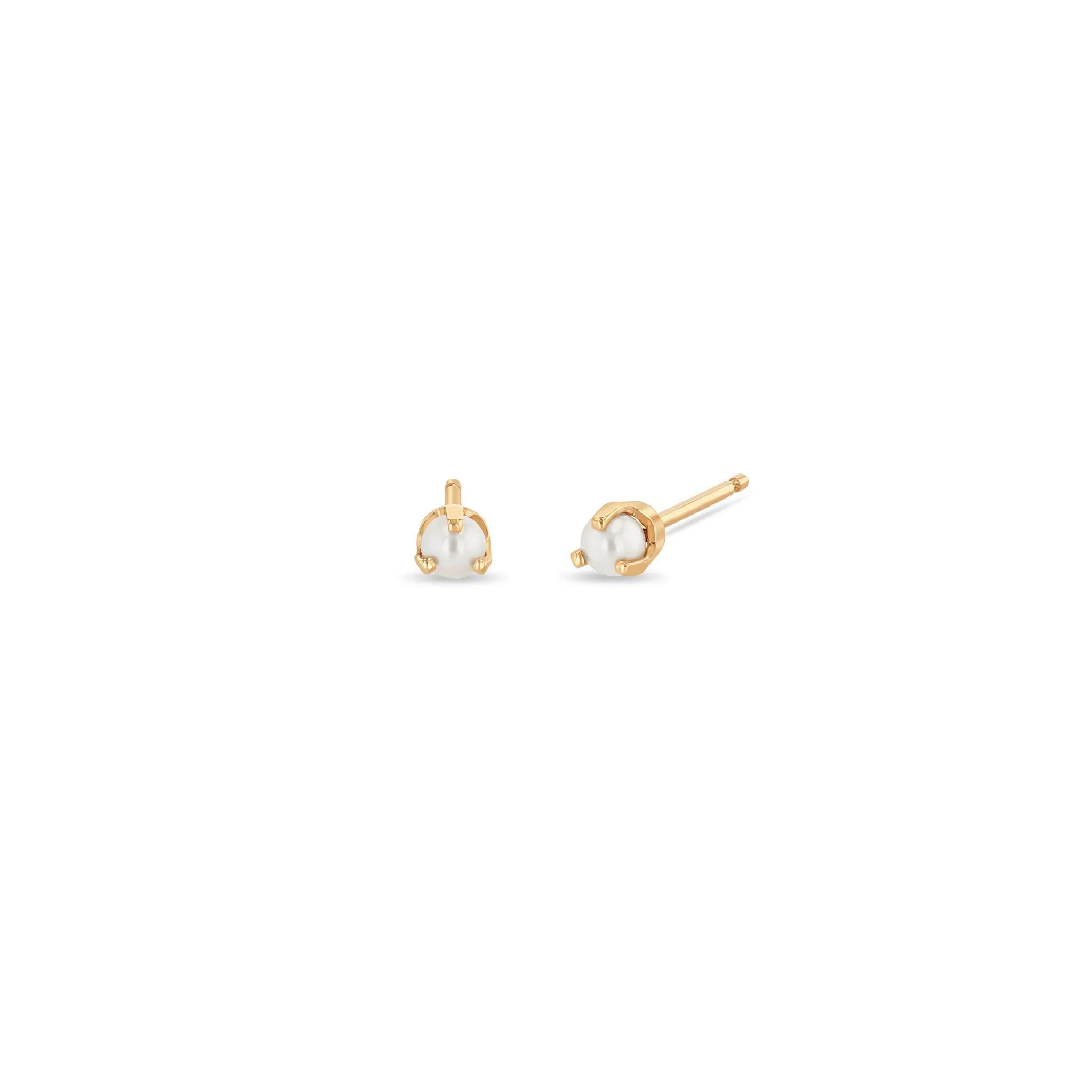 14k Prong Pearl Studs