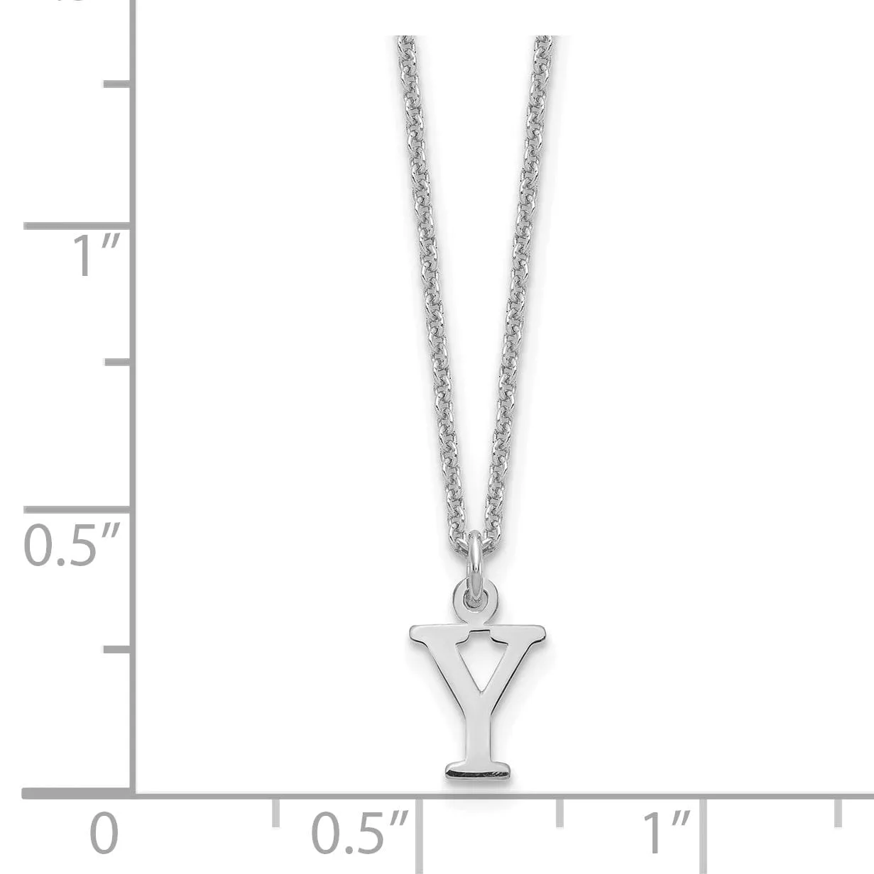 14k White Gold Tiny Cut Out Block Letter Z Initial Pendant and Necklace