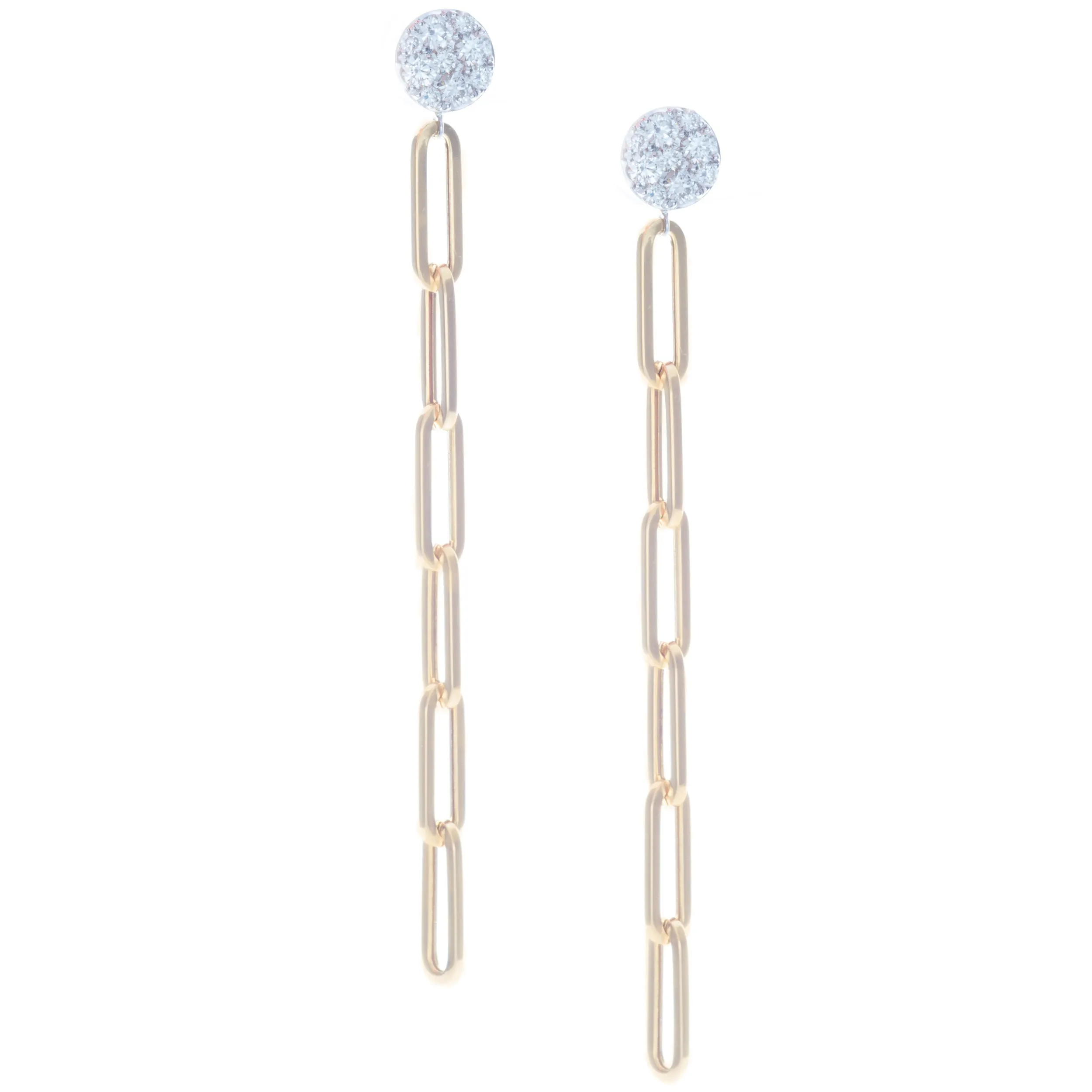 14k Yellow Gold Paper Link Earrings