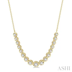 14KY Diamond Illusion Necklace w/ 1.0 ctw & 18"