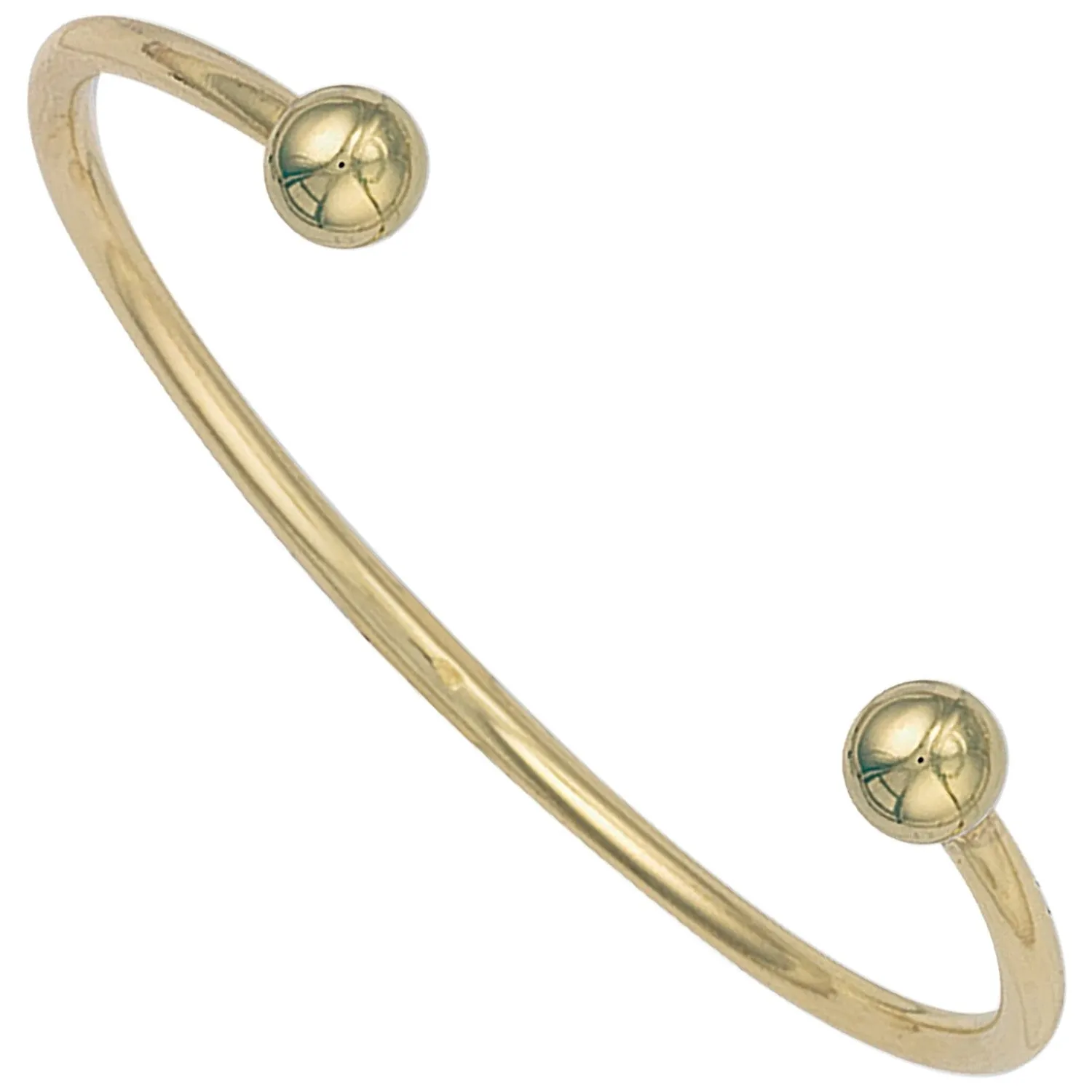 9ct Yellow Gold 3mm Solid Torque Bangle 13.2g