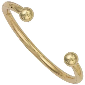 9ct Yellow Gold 6mm Solid Torque Bangle 57.0g