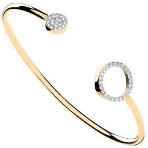 9ct Yellow Gold CZ Circle of Life Torque Baby Bangle 5.2g