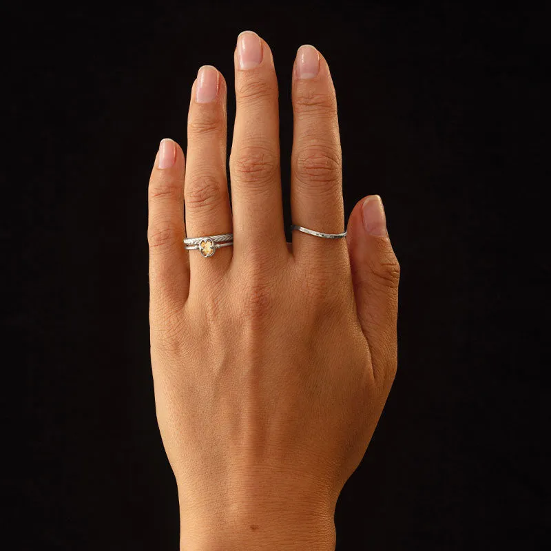 Abbey Ring, Citrine, Silver