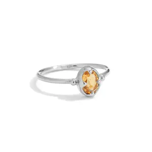 Abbey Ring, Citrine, Silver