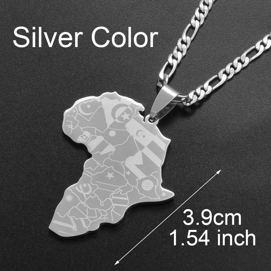 Africa Map Pendant Necklaces in Silver and Gold: Stylish Jewelry for Women and Men