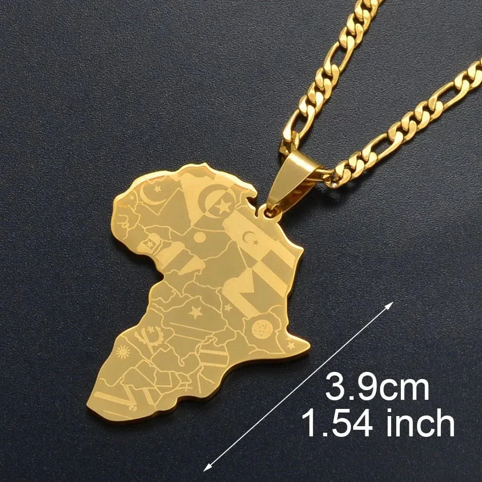 Africa Map Pendant Necklaces in Silver and Gold: Stylish Jewelry for Women and Men