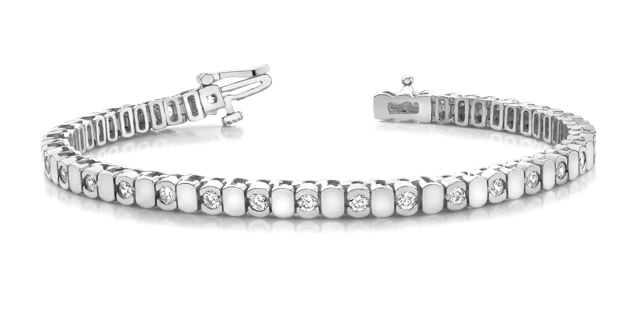 Alternating Bezel Diamond Bracelet with 3.30 ct.(finished) 3.5mm