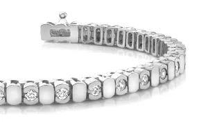 Alternating Bezel Diamond Bracelet with 3.30 ct.(finished) 3.5mm