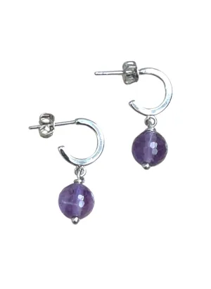 Amethyst & Silver drop Earrings