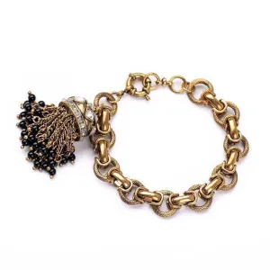 Antique Gold Color Tassel Bracelet Bangles