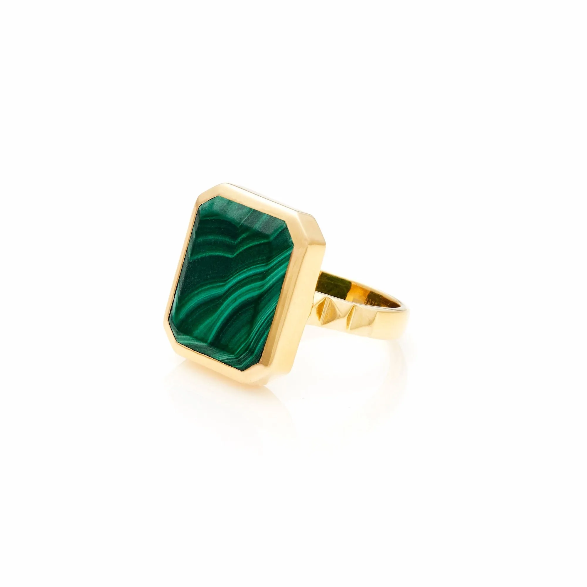 Athena / Ring / Green Malachite   Gold