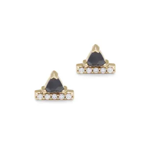 Bea Stardust Stud - Yellow Gold & Black Diamond