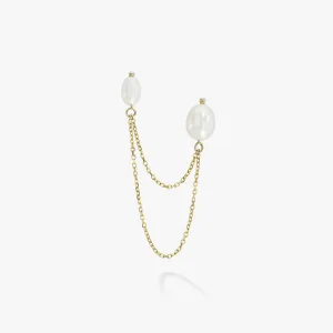 Bella Chained Stud Earring, White