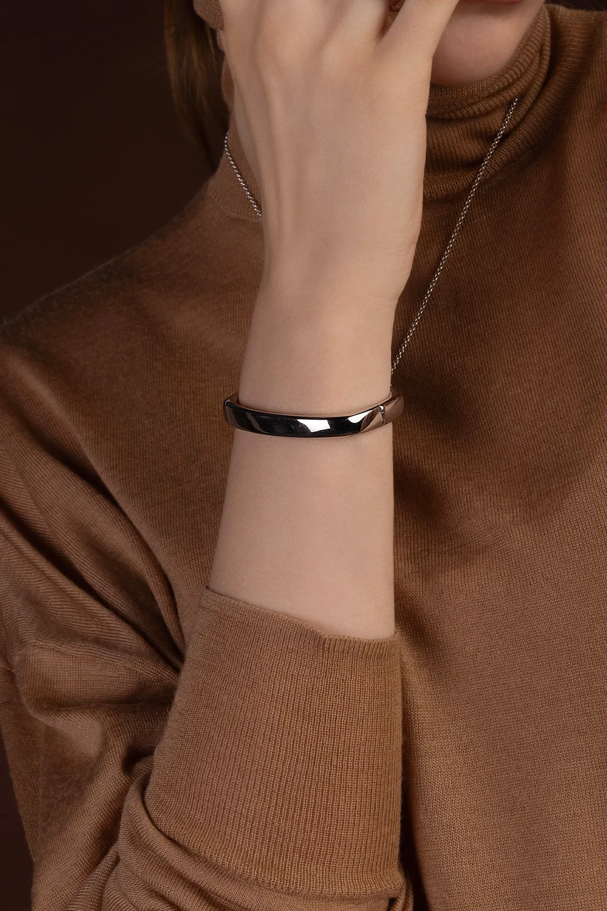 Bold Silver Square Bangle