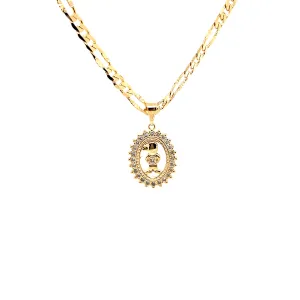 Boy Charm Pendant Necklace Son Mothers Day 14k Gold Filled Figaro link