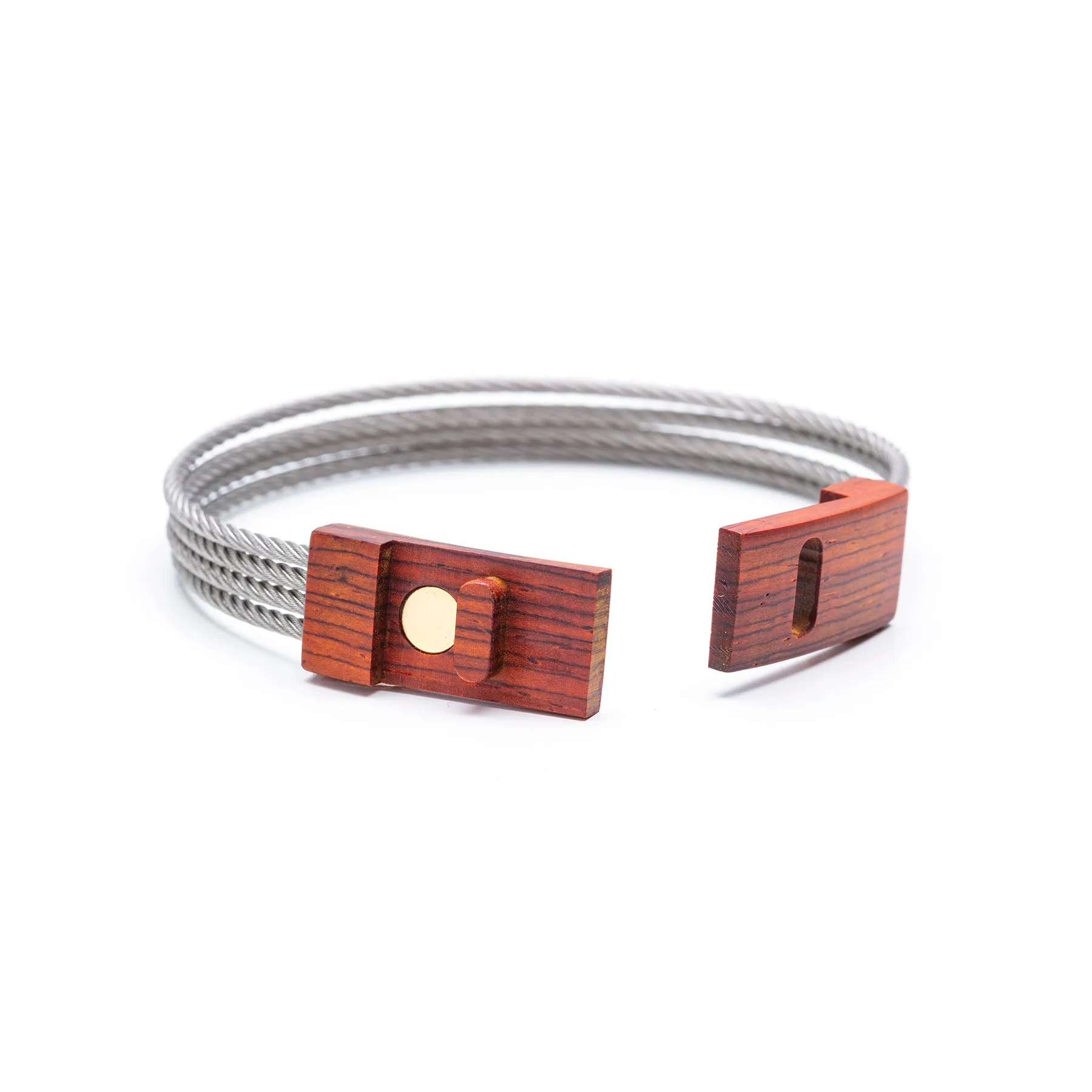 Bracelet - Wooden Clasp with Stainless Steel Band