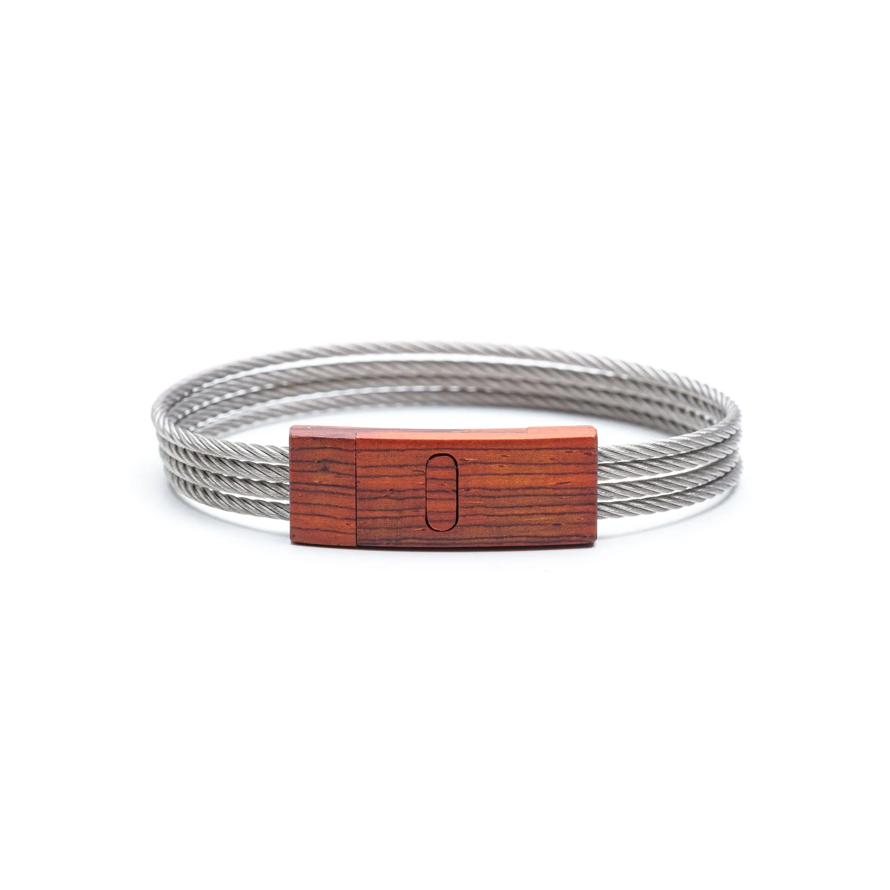 Bracelet - Wooden Clasp with Stainless Steel Band