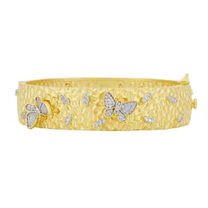 Butterflies in Bloom Textured Hinge Statement Bracelet