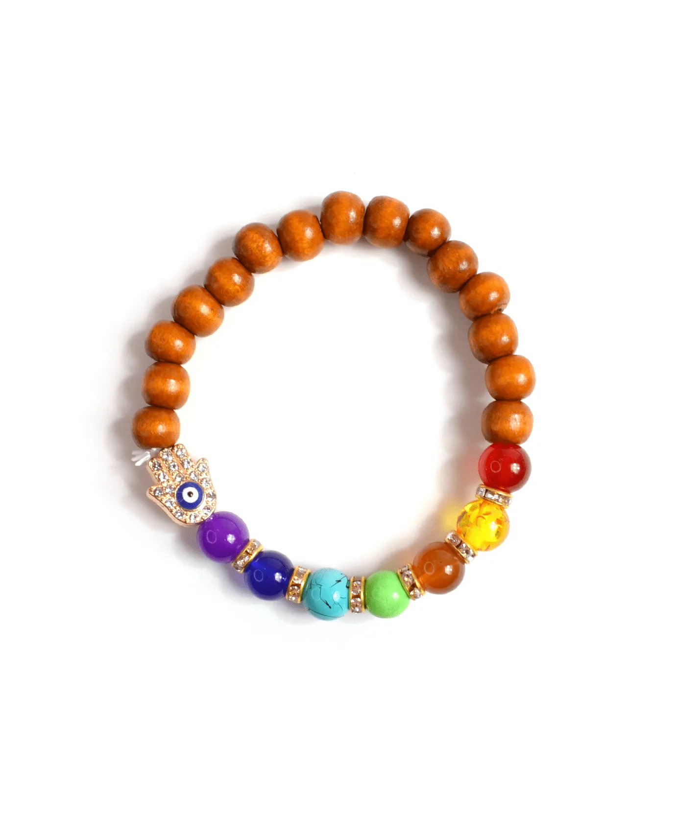 Chakra Symbols Wooden Bracelet