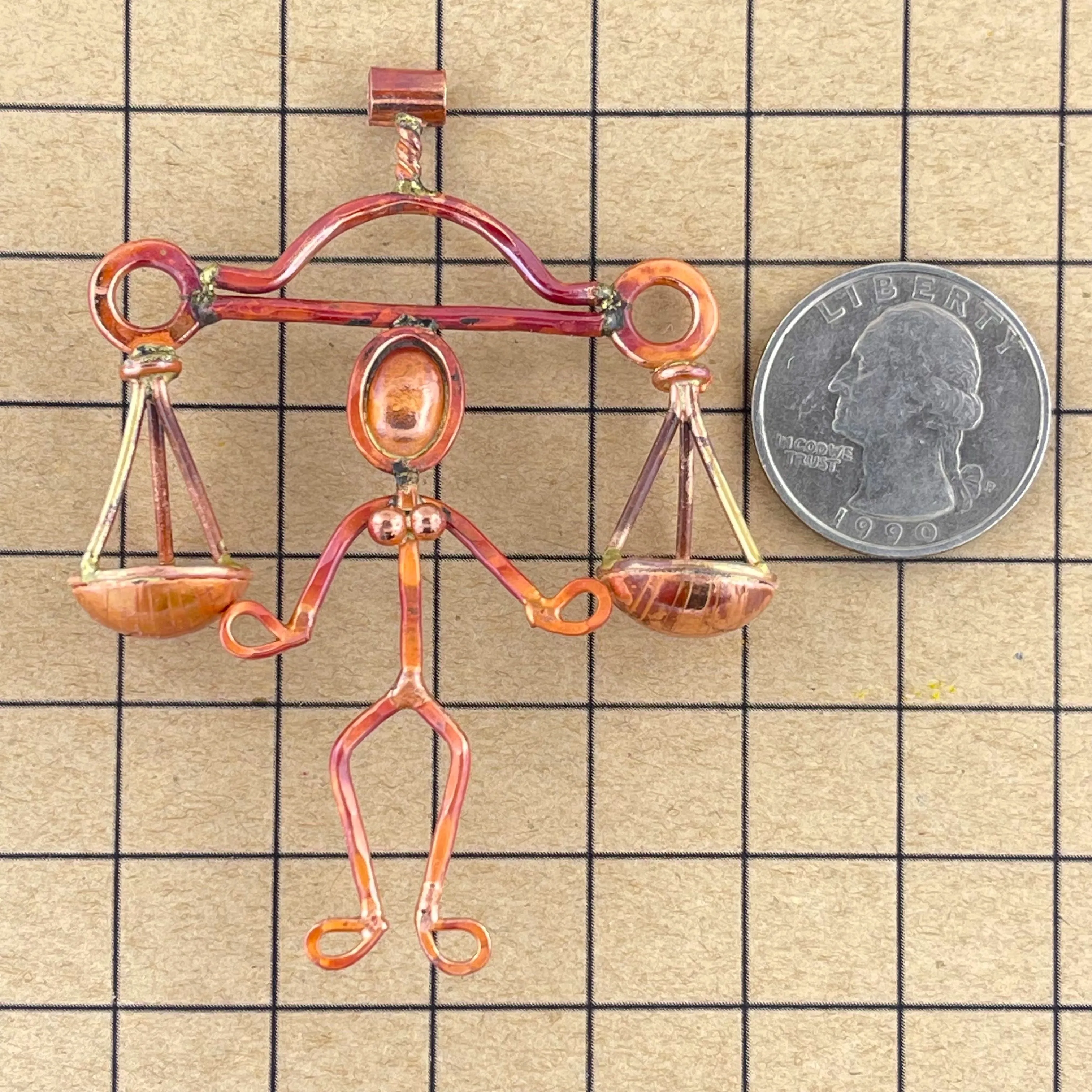 Copper Scales -  Libra Zodiac Sign Pendant