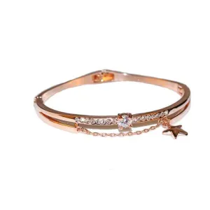 Crystal Star Cuff Bangle Rose Gold