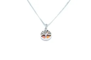 Dainty Mini Tree of Life Pendant | Sterling Silver Amber Charm Necklace