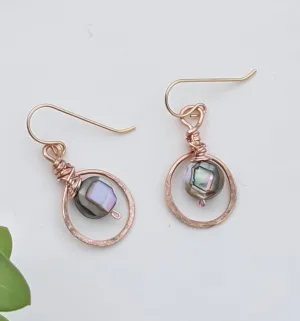 Delicate Abalone Hoop Earrings