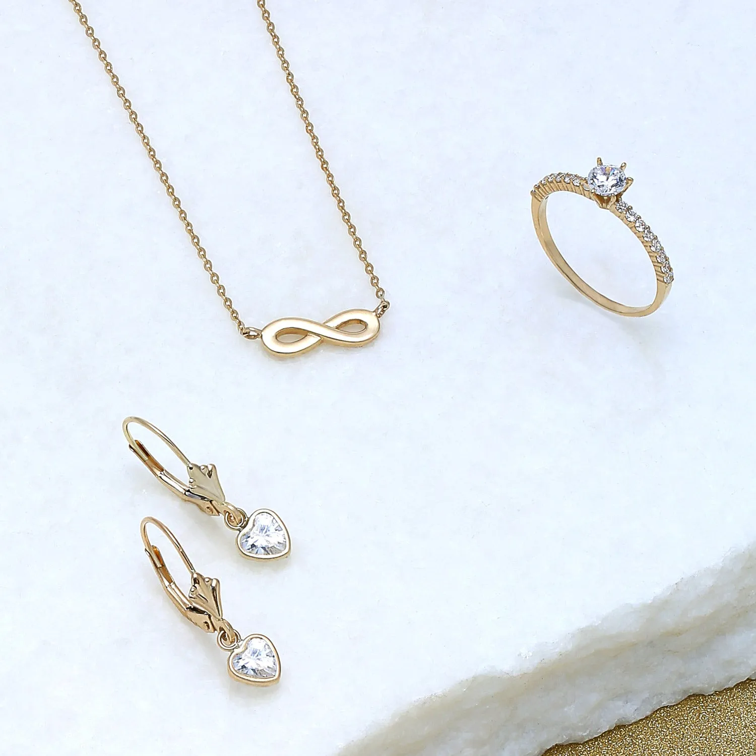 Delicate Eternity Figure Eight Love Knot 14K Gold Infinity Pendant Necklace