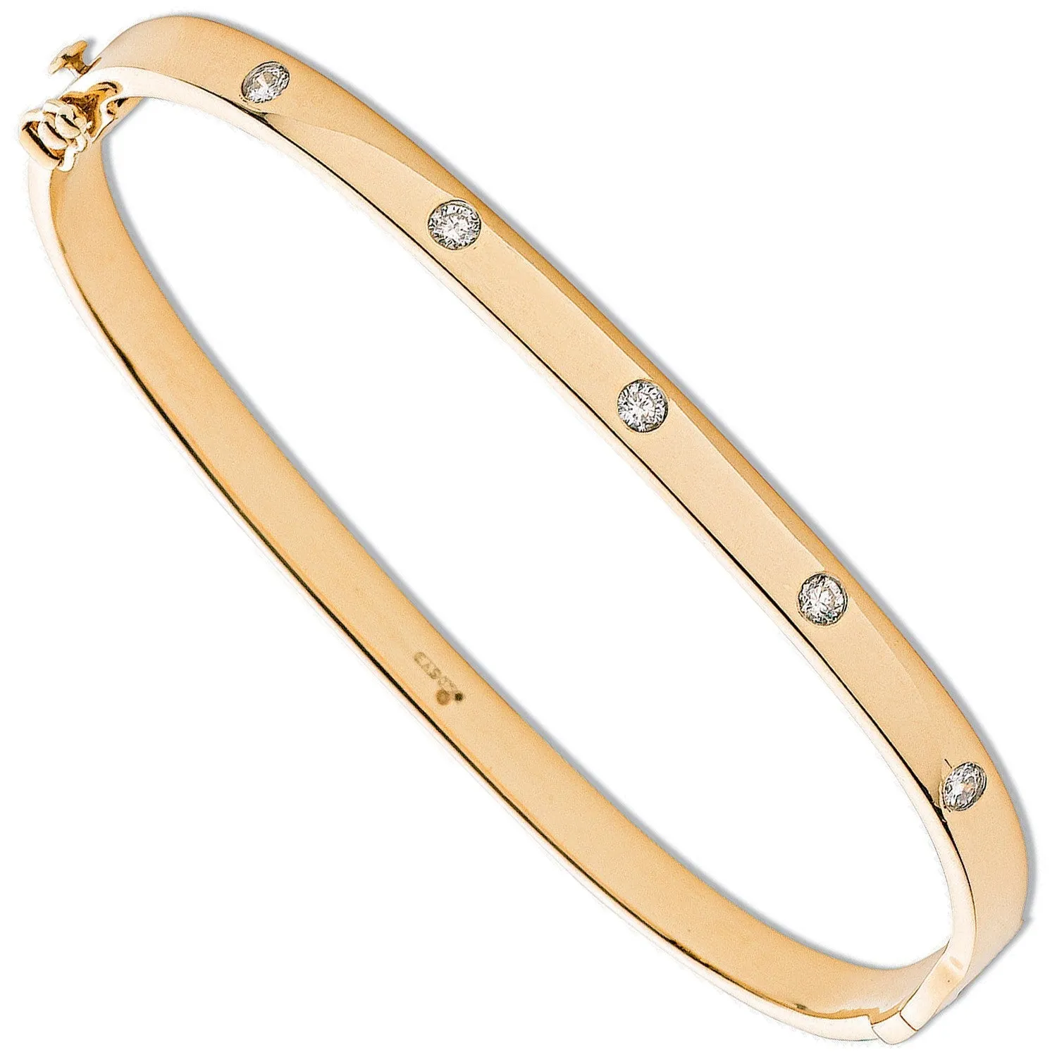 Diamond 5 Stone Bangle 0.20ct H-SI Quality in 9K Yellow Gold