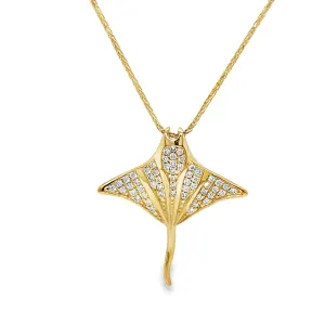 Diamond Stingray Pendant Necklace