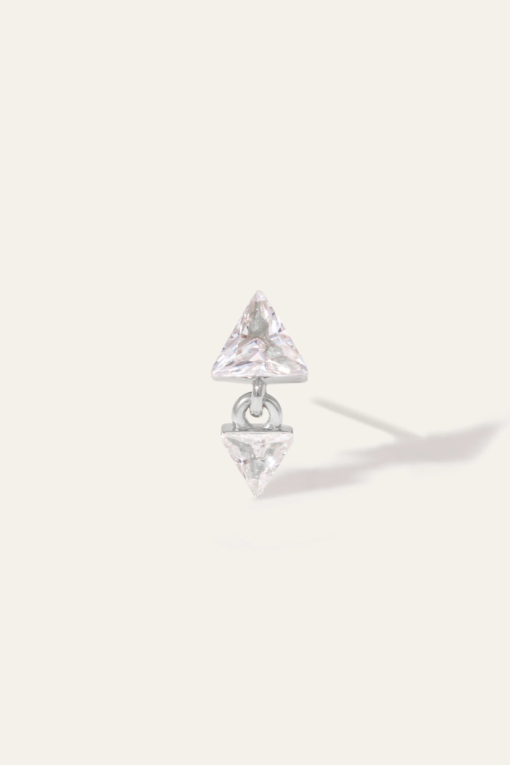 Floating Pyramid Silver Stud Earring (ball screw)