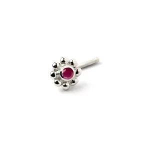 Flower Nose Stud with Ruby