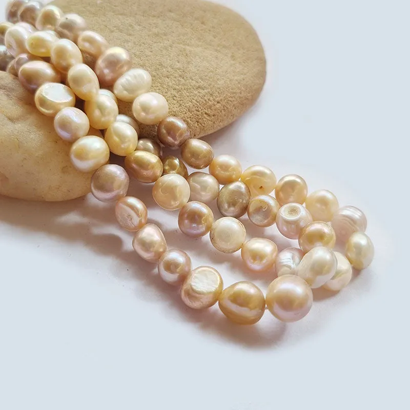 Freshwater, Pear, Real, Pearl, Sold, Per, Line, about,  39 Beads, String, Potato Natural, Color Size, Approximately 9~11mm