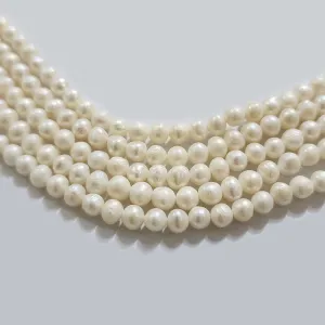 Freshwater Real Pearl Sold Per line in size Approximately 5mm and length about  16 Inches Long