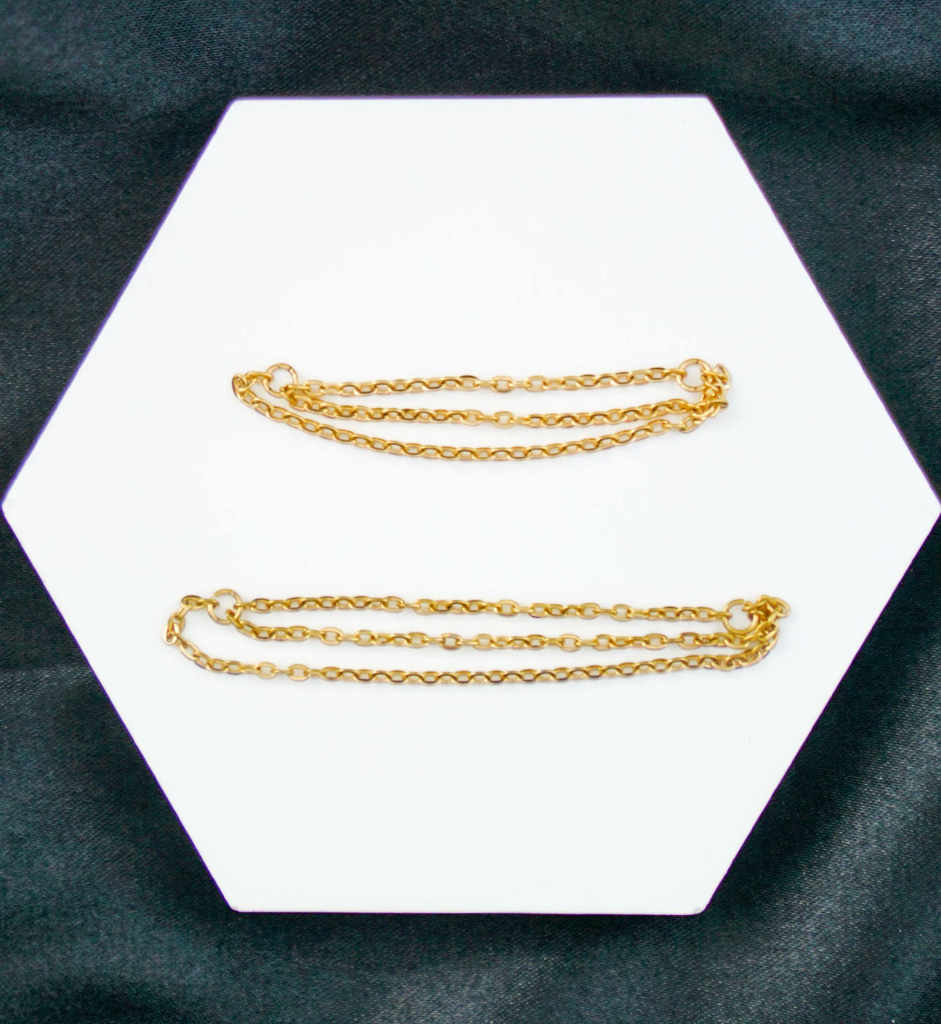 Gold PVD Triple Titanium Nose/Cartilage Connector Chain