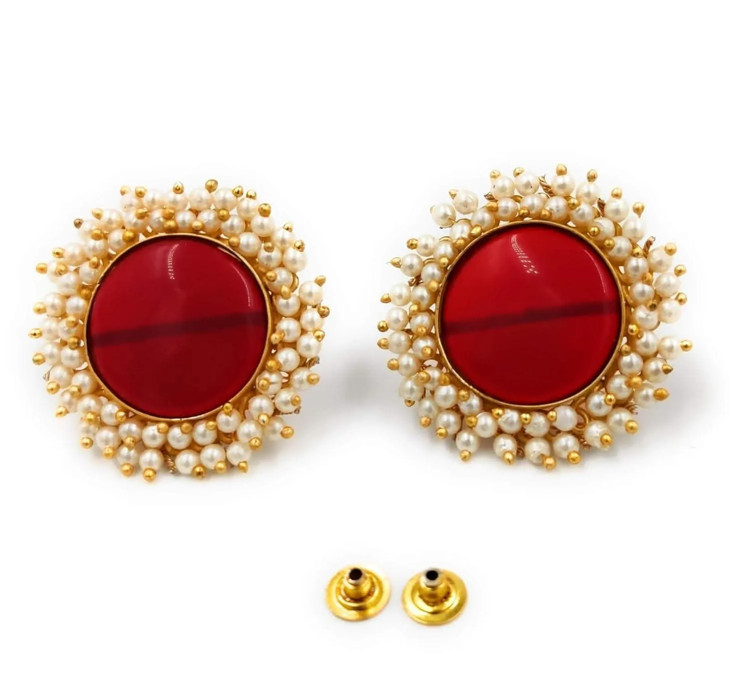 Handmade designer stylish maroon color earrings