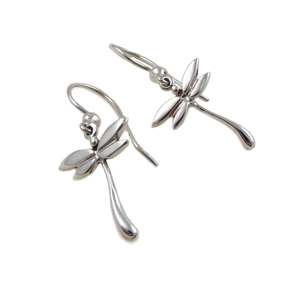 Handmade Dragonfly 925 Sterling Silver Drop Earrings