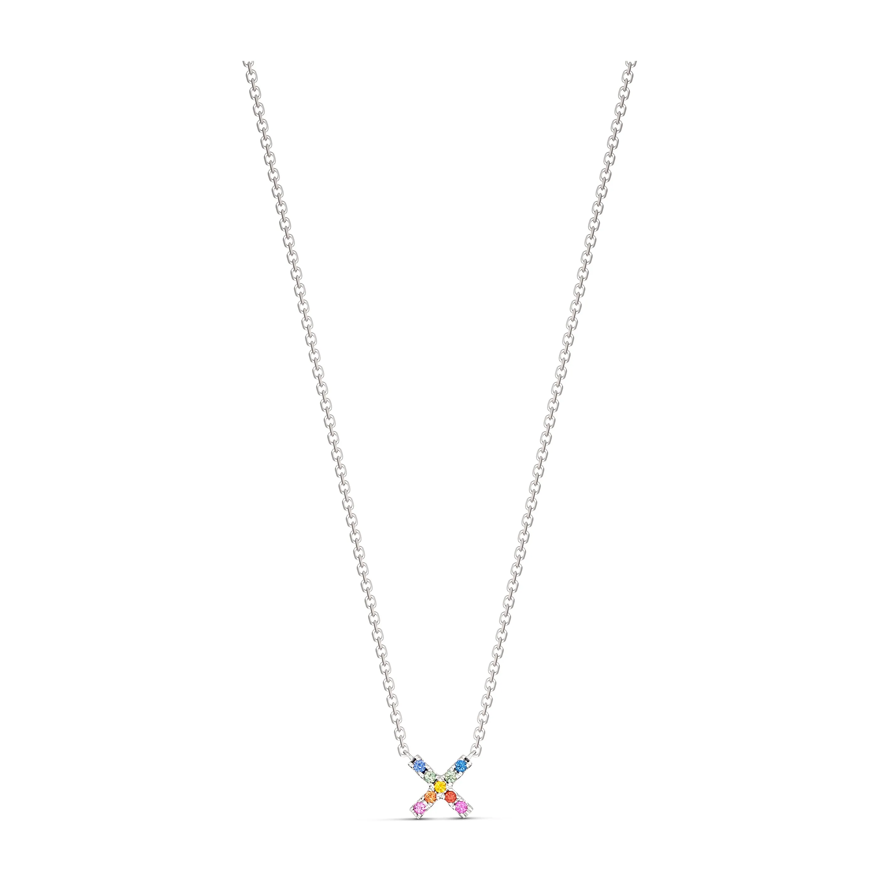 Icon Kiss Rainbow Necklace | White Gold