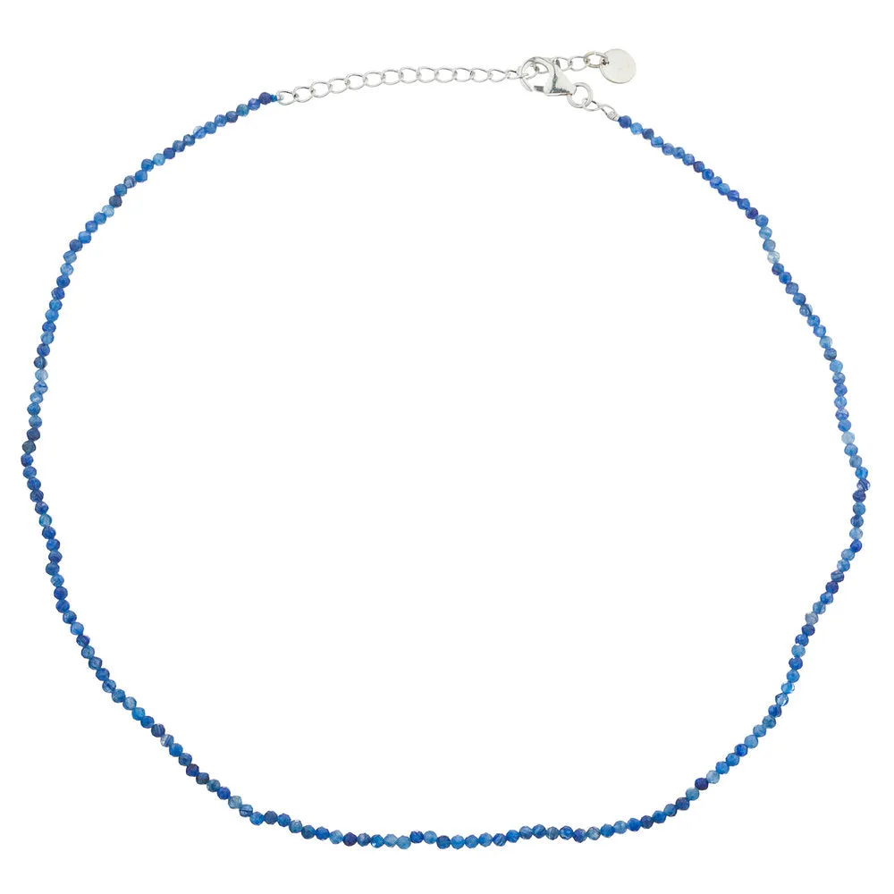 Kyanite Single Strand Choker, Sterling Silver