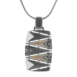 Men's Ruthenium Necklace In 14k Gold With Diamonds