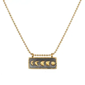 Moon Phase Black/Gold Necklace