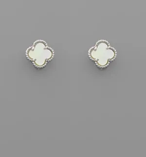 MOP Quatrefoil Earring Studs