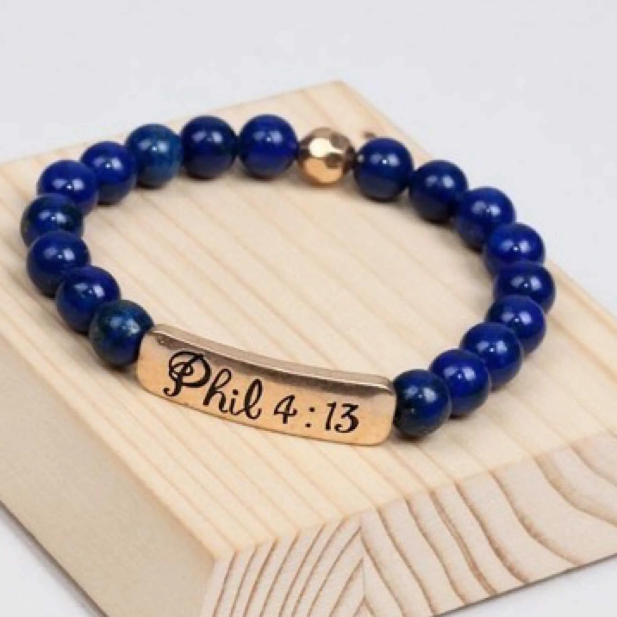 Natural Stone Religious Inspiration Stretch Bracelets