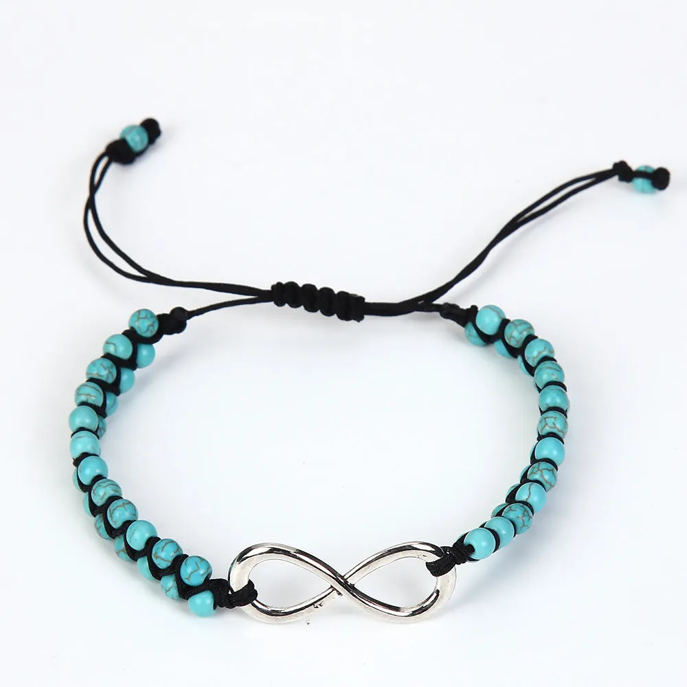 Natural Turquoise Hand Woven Yoga Workout Bracelet